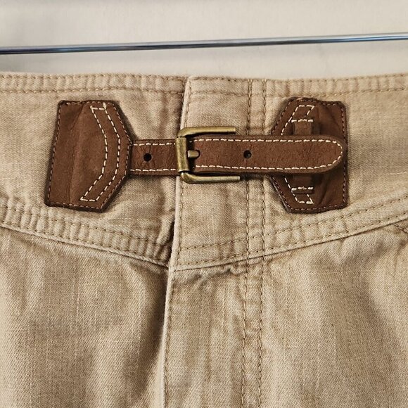 LAUREN RALPH LAUREN | 100% cotton skirt midi beige neutral sz 6 - Picture 4 of 5